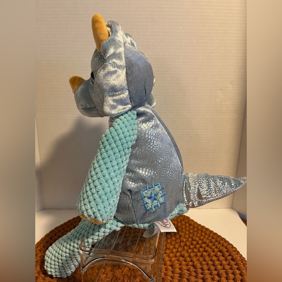 Scentsy Terra the Triceratops  Blue and Yellow Plush Toy Stuffed Animal - Picture 3 of 7
